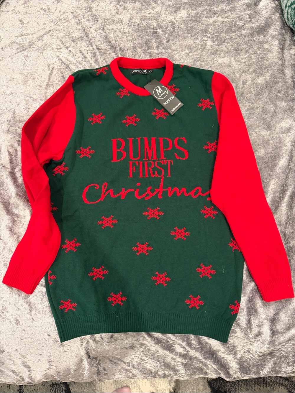 Boohoo - 'BUMPS FIRST Christmas' sweater